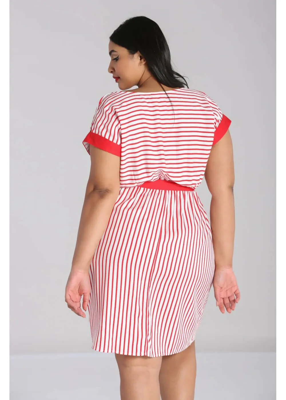 Hell Bunny Ahoy Stripe 40's Dress Red