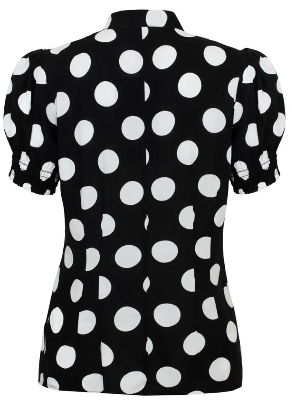 Hell Bunny Dolores Polkadot 40's Blouse Black