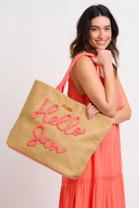 Hello Sun Jute Beach Bag