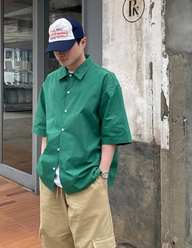 HUE  |[Huecloset]★Fisher Split Half Shirt (5color)