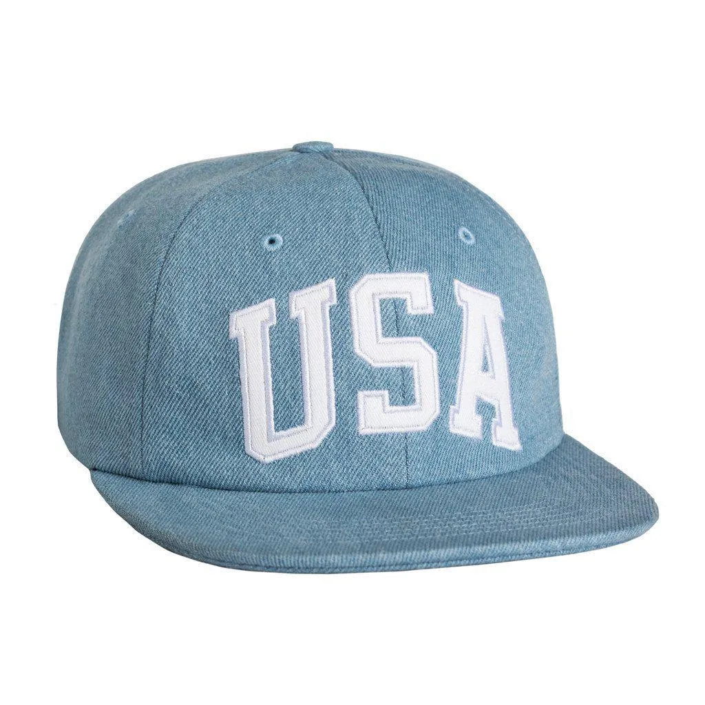 HUF USA DENIM 6 PANEL HAT // BLUE