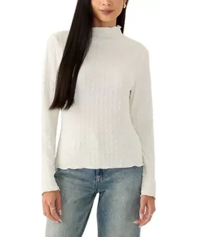 Jason Wu Women's Long Sleeve Mock Neck Novelty Sweater