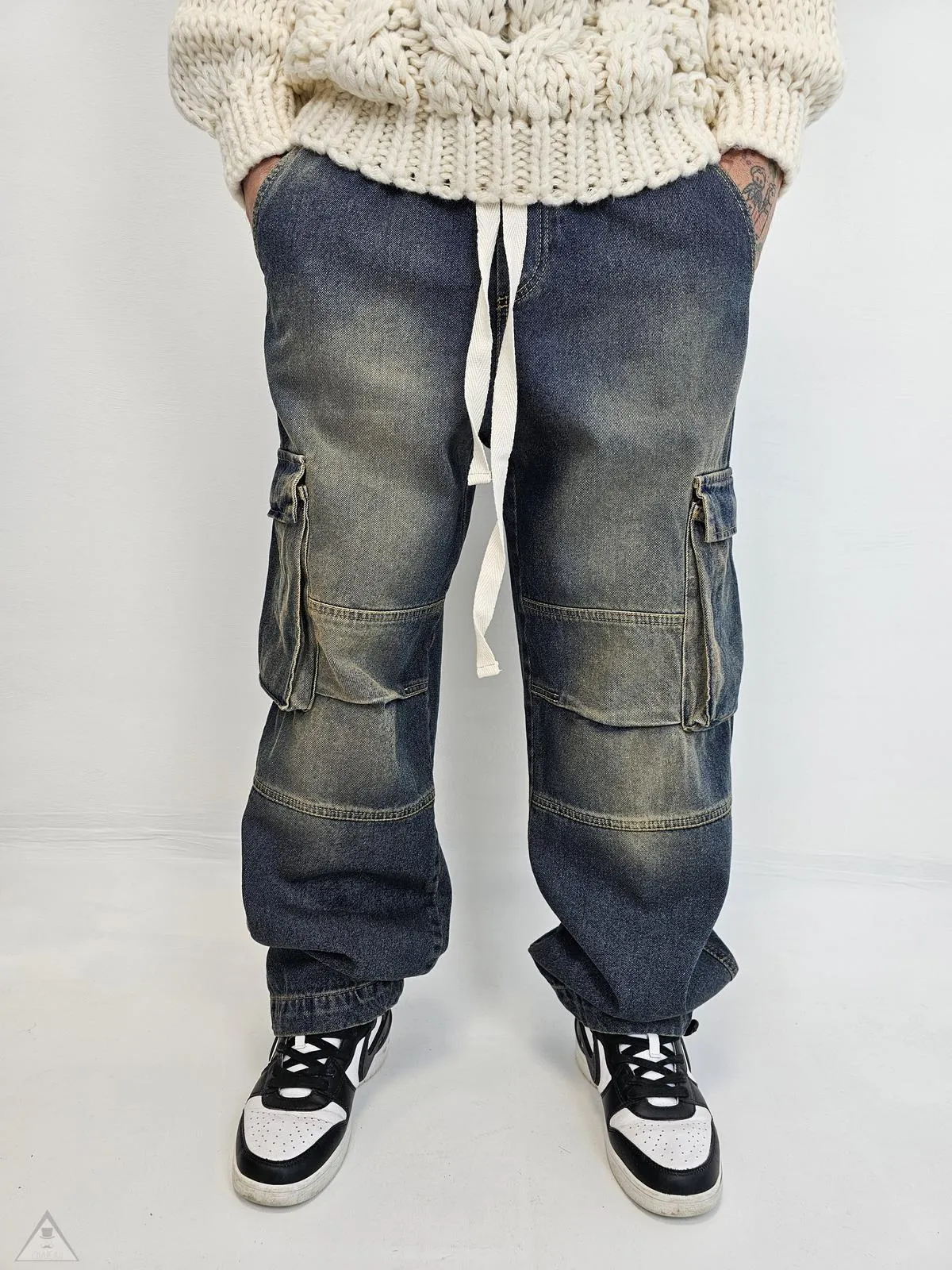 Jeans cargo al té