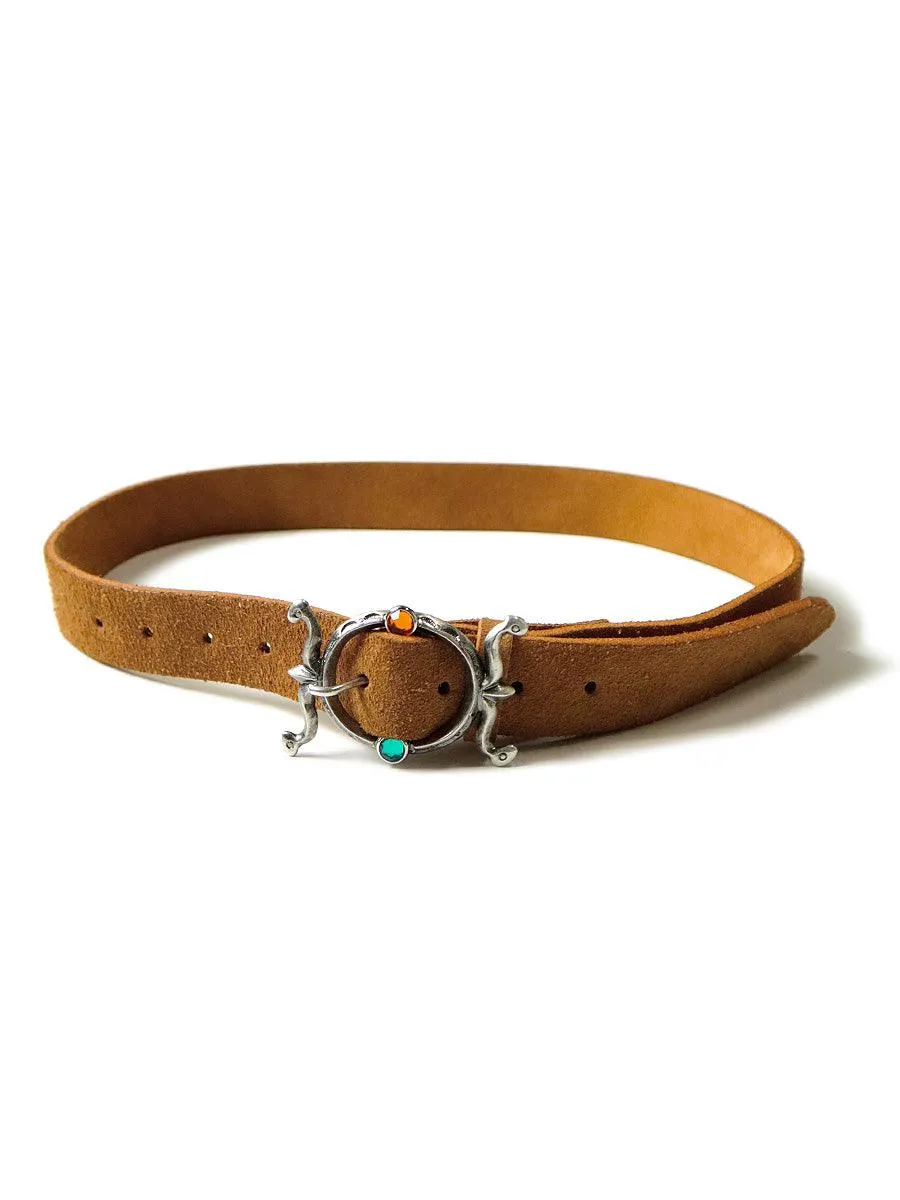 Kapital Suede Neptune Disco Buckle Belt