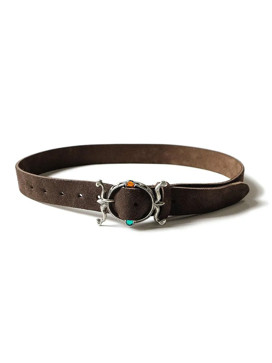 Kapital Suede Neptune Disco Buckle Belt