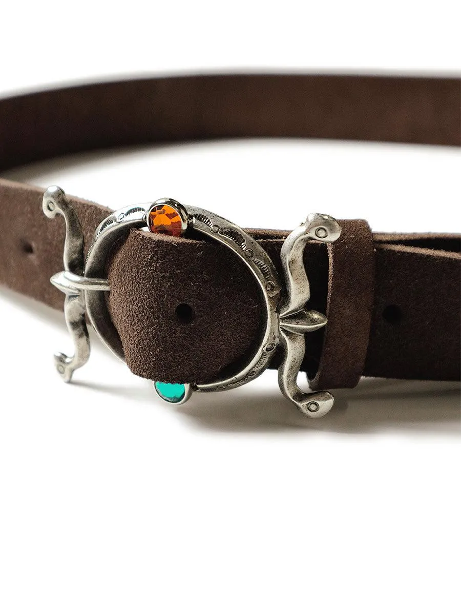 Kapital Suede Neptune Disco Buckle Belt