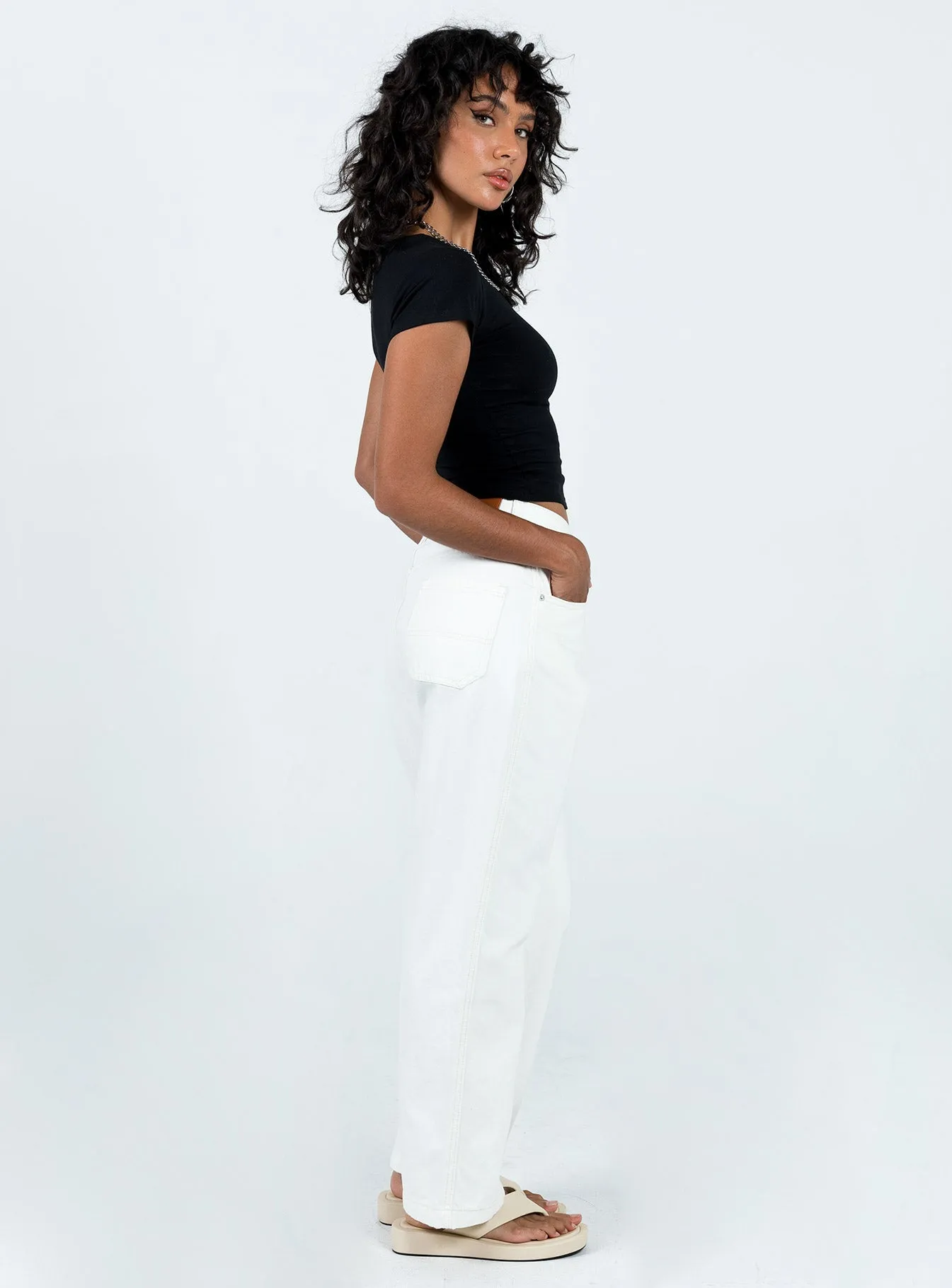 Karana Slouch Jeans Ivory