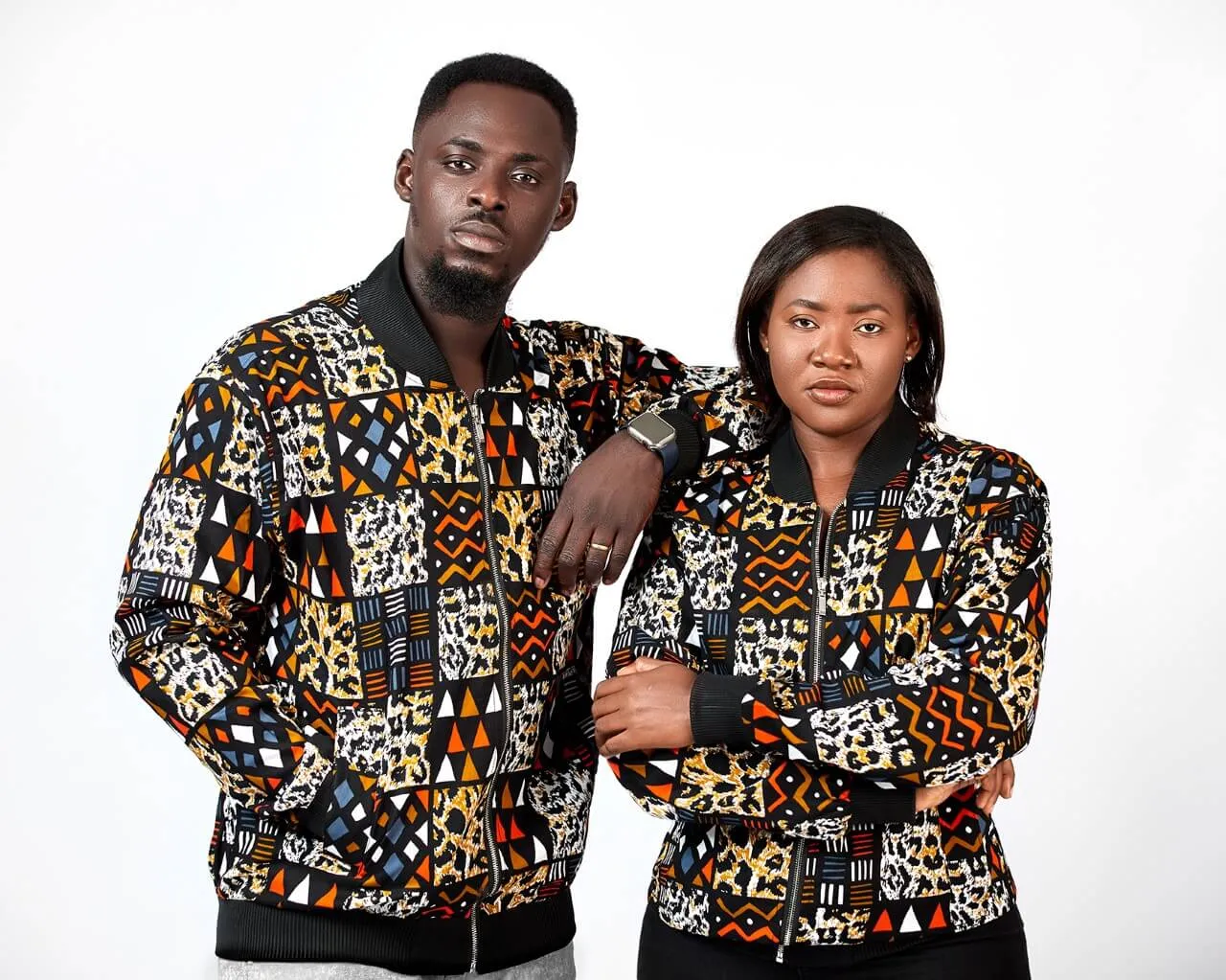 Kitoko African Kente Print Bomber Jacket -