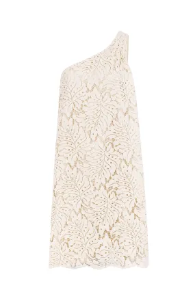 LACE SHORT DRESS - BEIGE