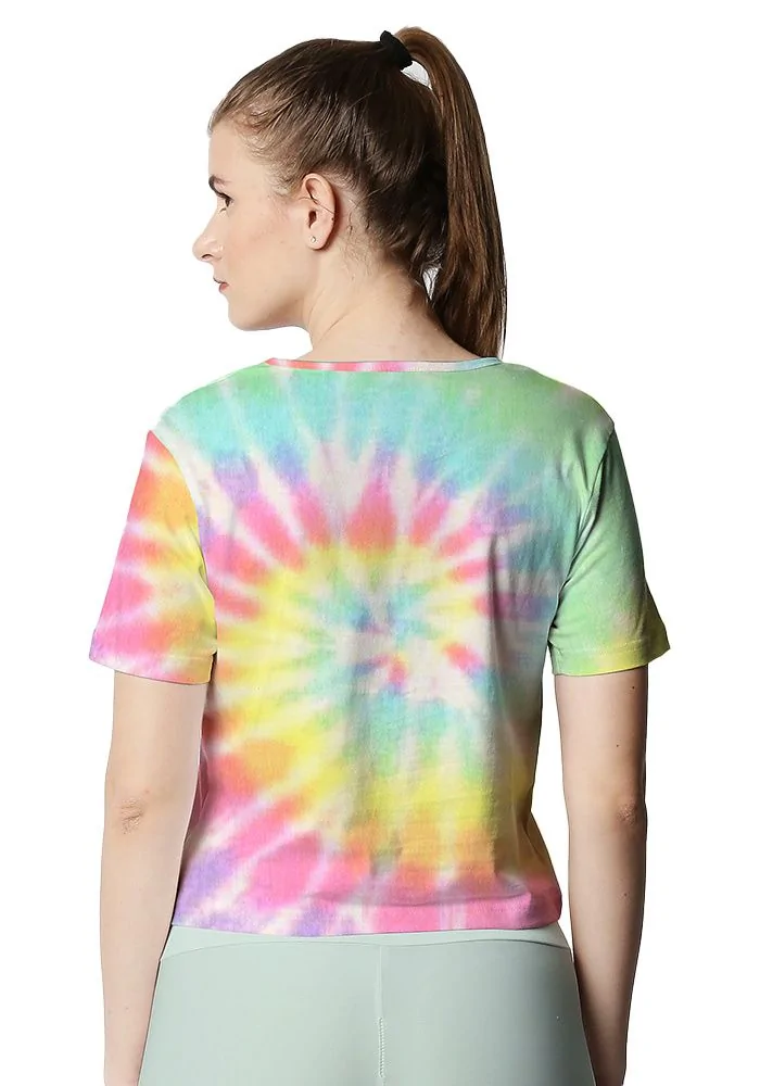 Lets Get Lost Spiral Tie Dye Crop Top