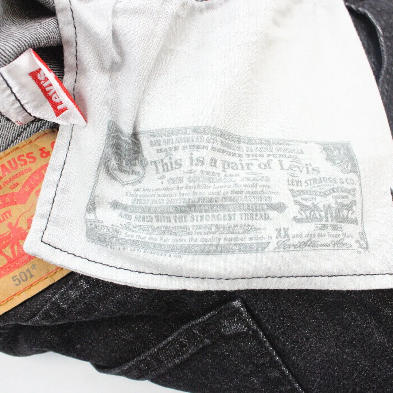 LEVIS 501 Jeans Black Charcoal | W42 L32