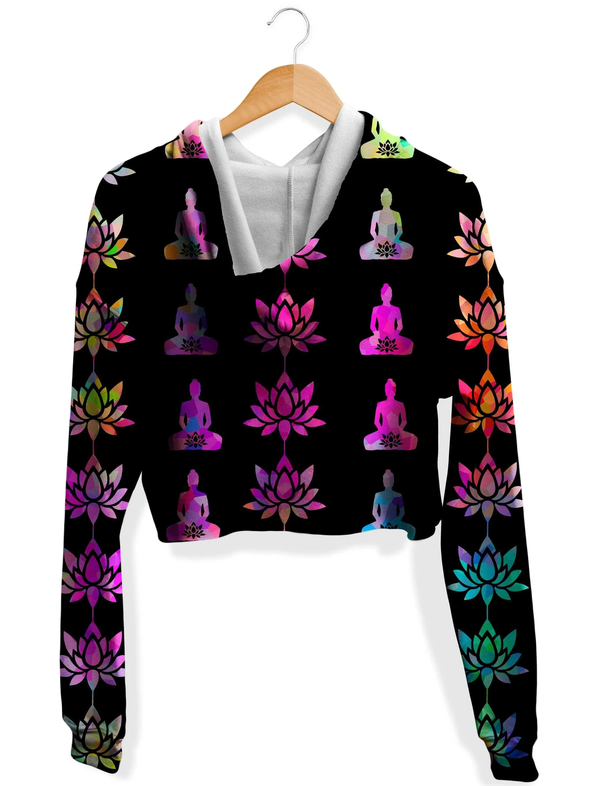 Lotus Beauty Fleece Crop Hoodie