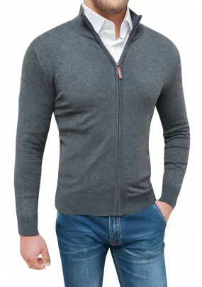 MAGLIONE CARDIGAN UOMO INVERNALE GRIGIO CASUAL PULLOVER FELPA da M a 4XL 5XL