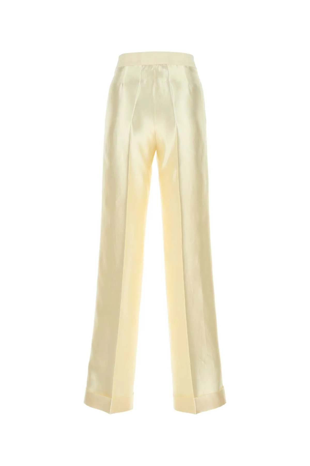 Maison Margiela Ivory Viscosa Blend Wide Leg Pant