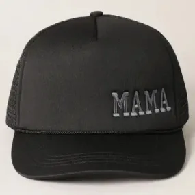 MAMA Embroidred Trucker Hat | Black