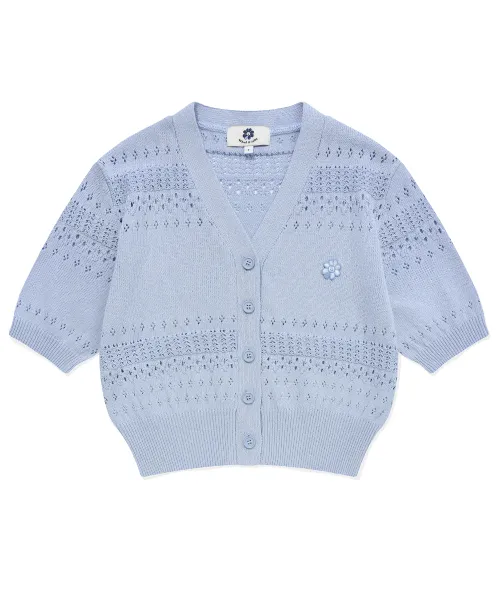 Mark Gonzales  |[WHAT IT ISNT]24SS★FLORY LOGO CROCHET SHORT-SLEEVE CARDIGAN