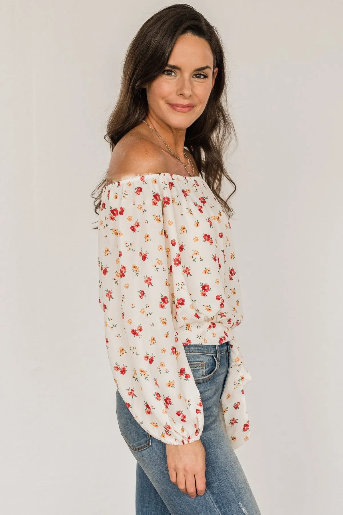 Match Made In Heaven Off The Shoulder Blouse- Cream