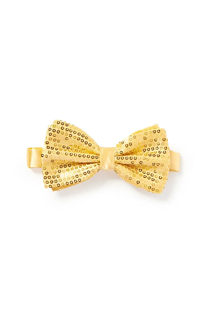 Men's Sequin Bow Tie - Gold