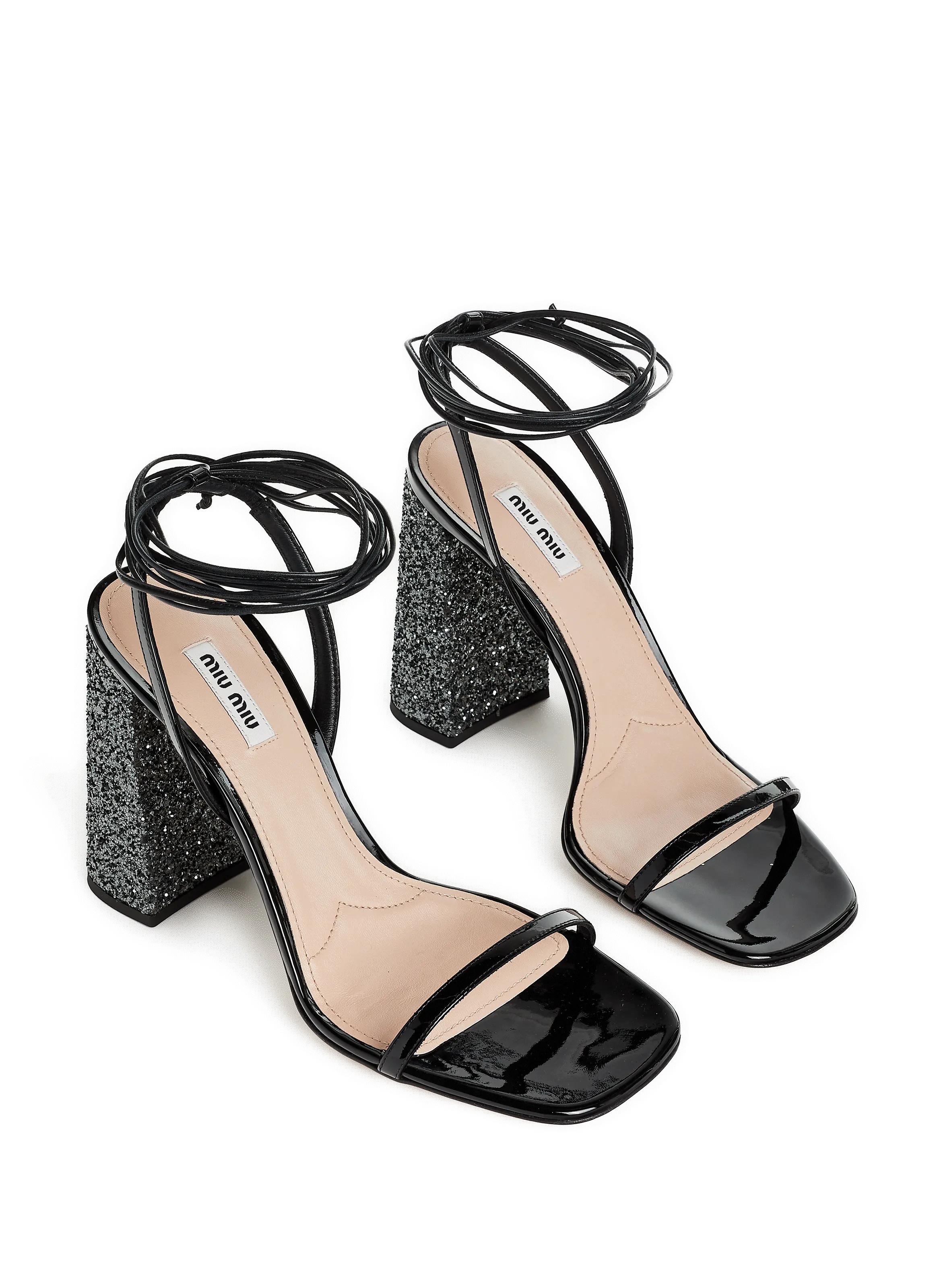 Miu miu  Leather heeled sandals  - Black