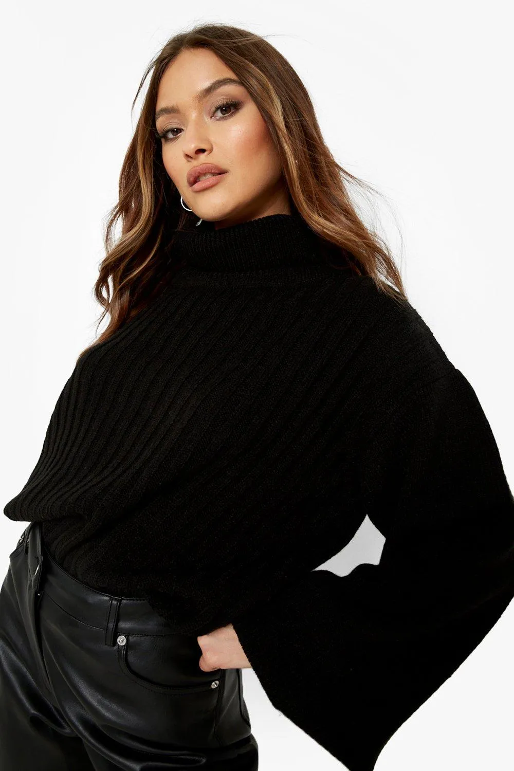 Mixed Stitch Balloon Sleeve Sweater