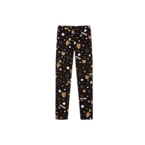 Moschino Girl Leggings W Allover Stars & Toy BR Black21FW