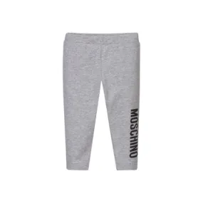 Moschino Girl Leggings WTxt Logo Grey 22SS