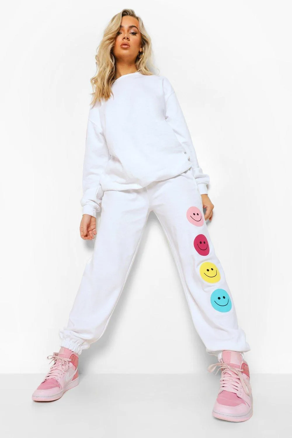 Multi Graffiti Face Sweater Tracksuit