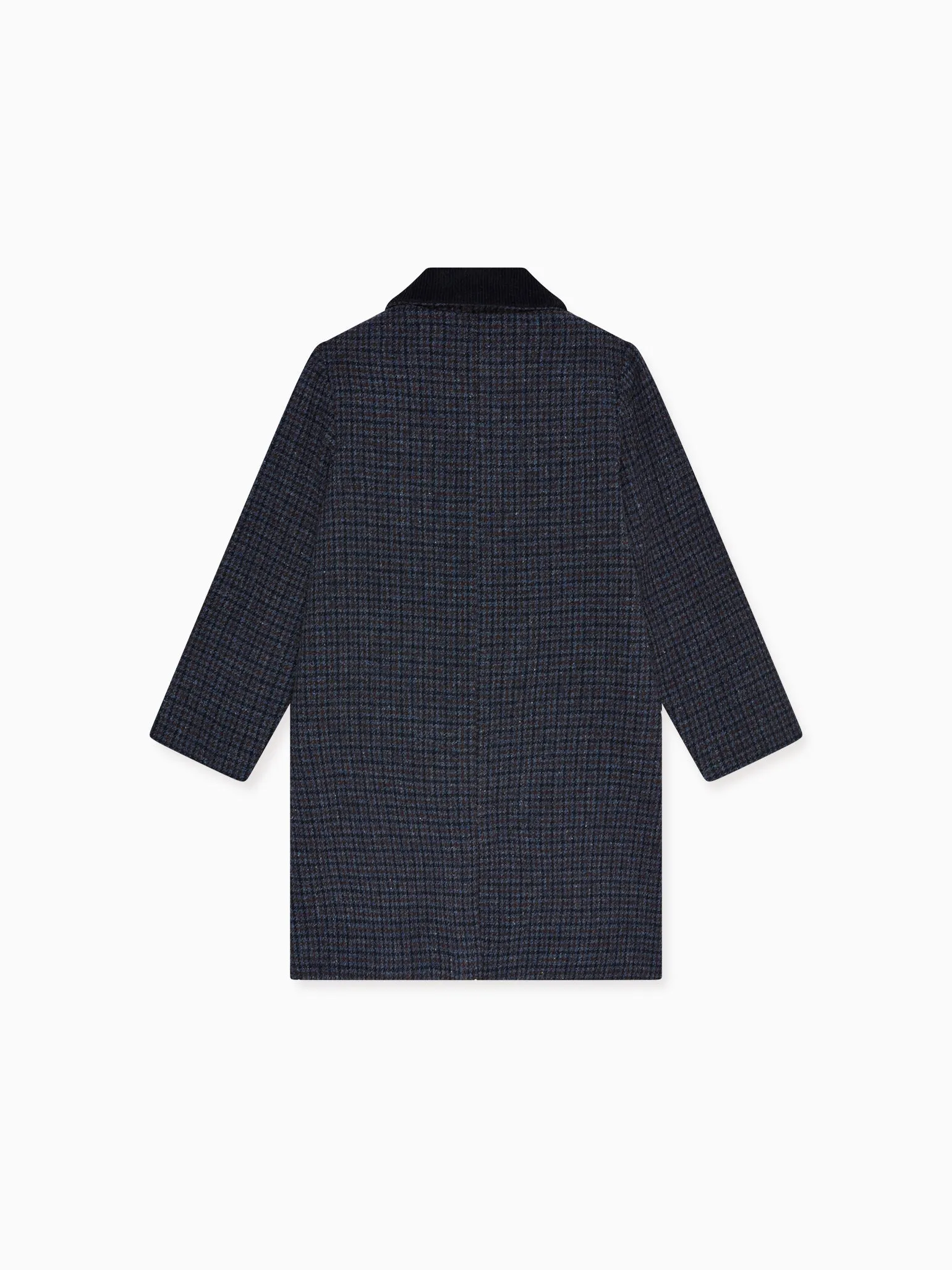 Navy Check Nardo Wool Boy Coat