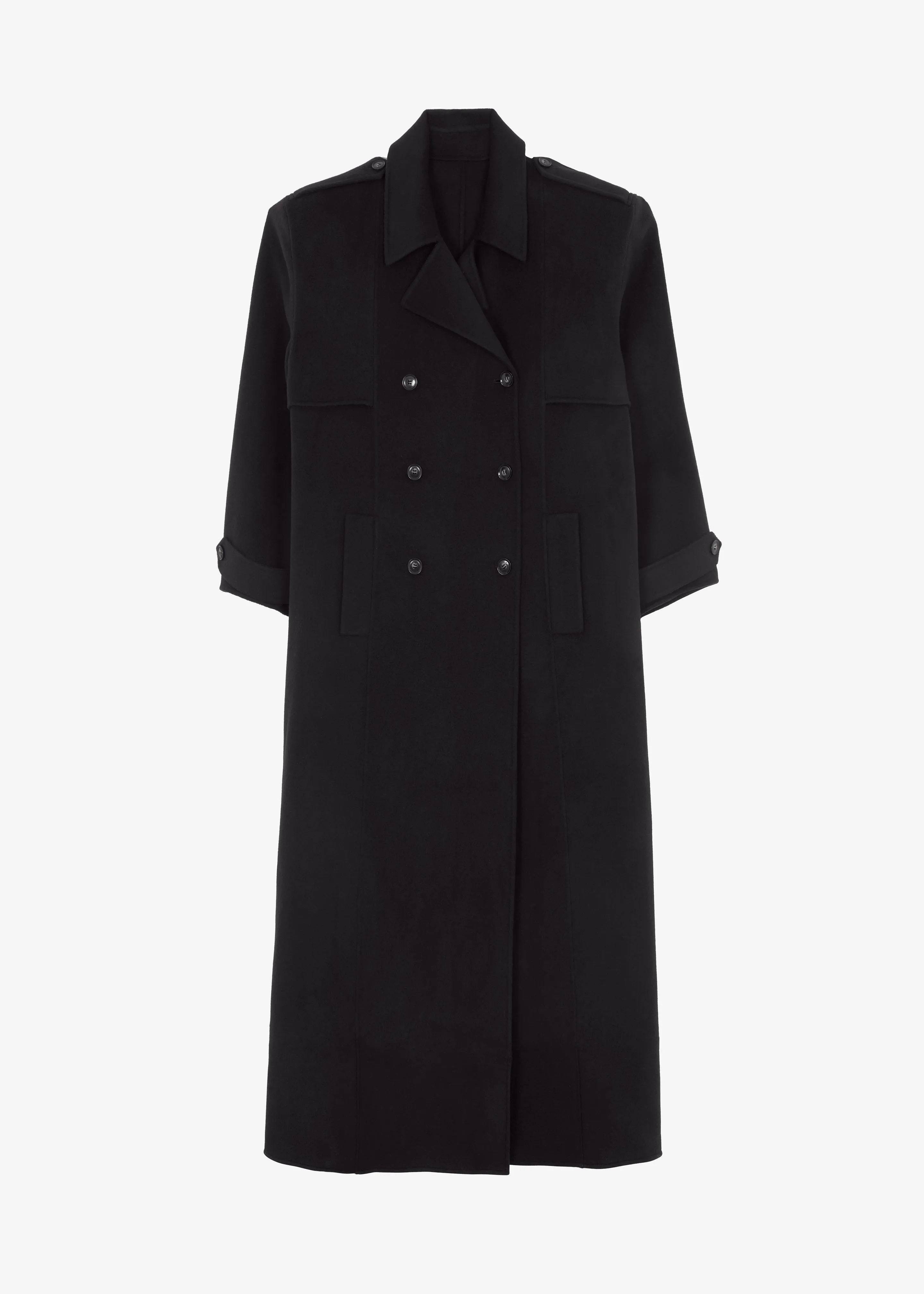 Nikola Padded Trench Coat - Black