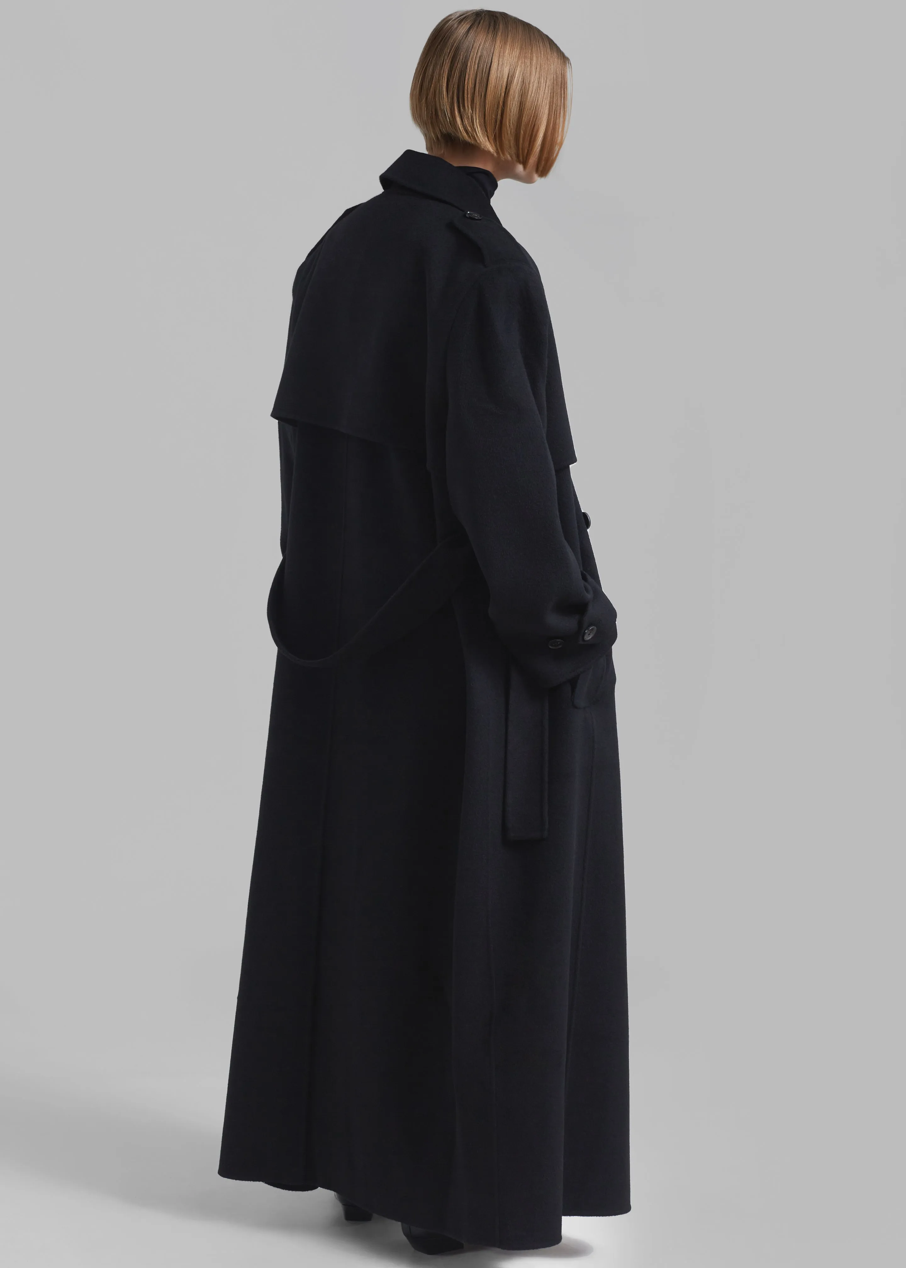 Nikola Padded Trench Coat - Black