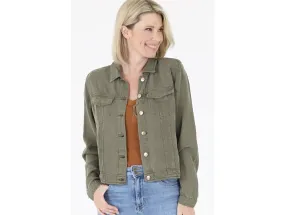 Nostalgia Women's Washed Light Button Up Jacket