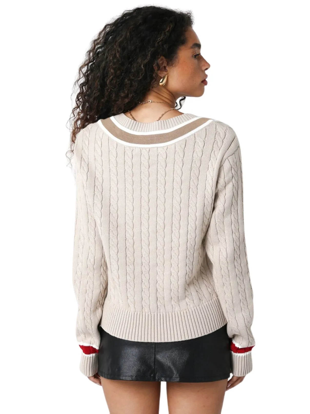 Olivaceous V-neck Sweater in Khaki/Taupe