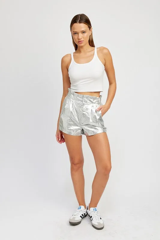 PAPERBAG METALLIC SHORTS