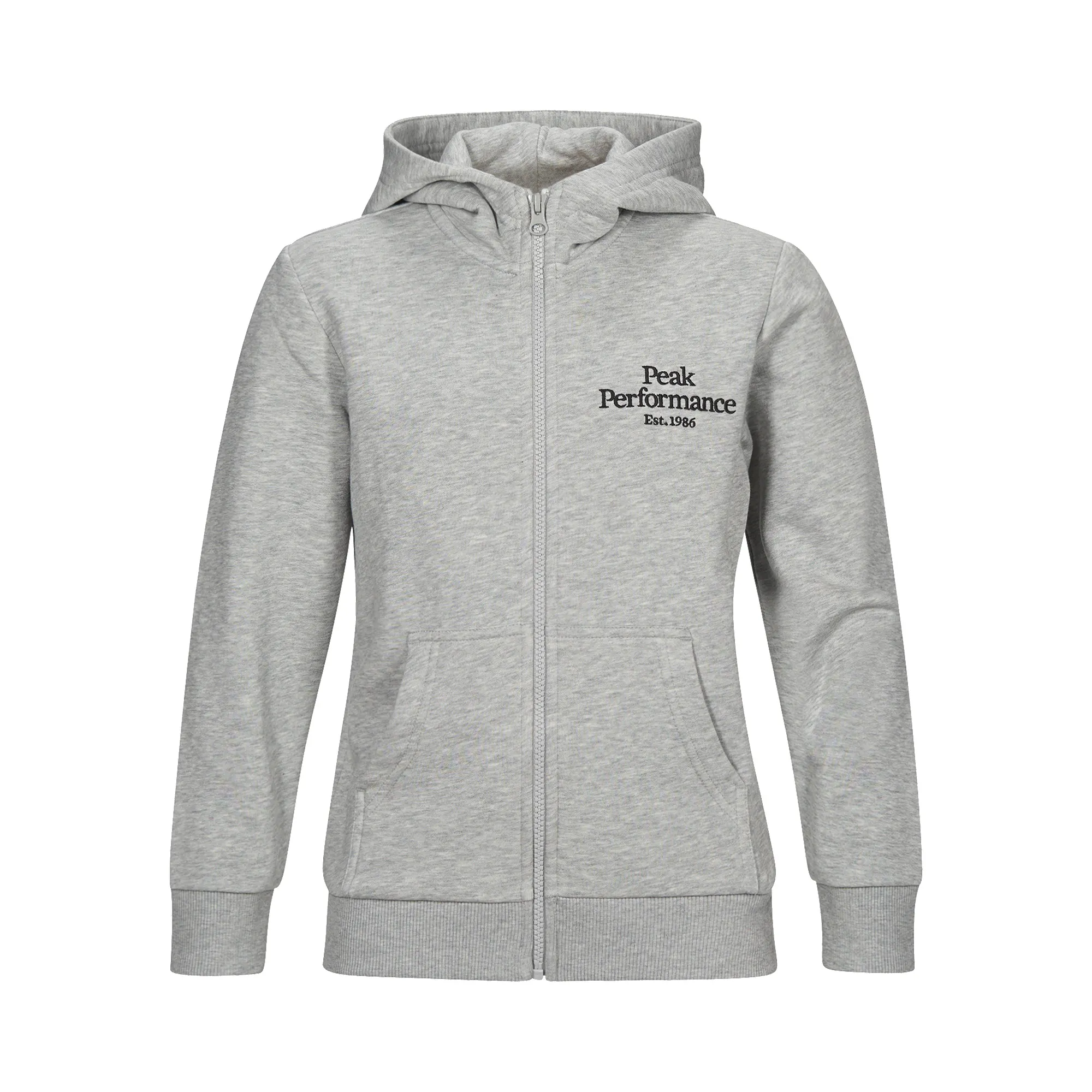 Peak Performance Junior Original Zip Hood (Spring 2021) Med Grey Melange | Buy Peak Performance Junior Original Zip Hood (Spring