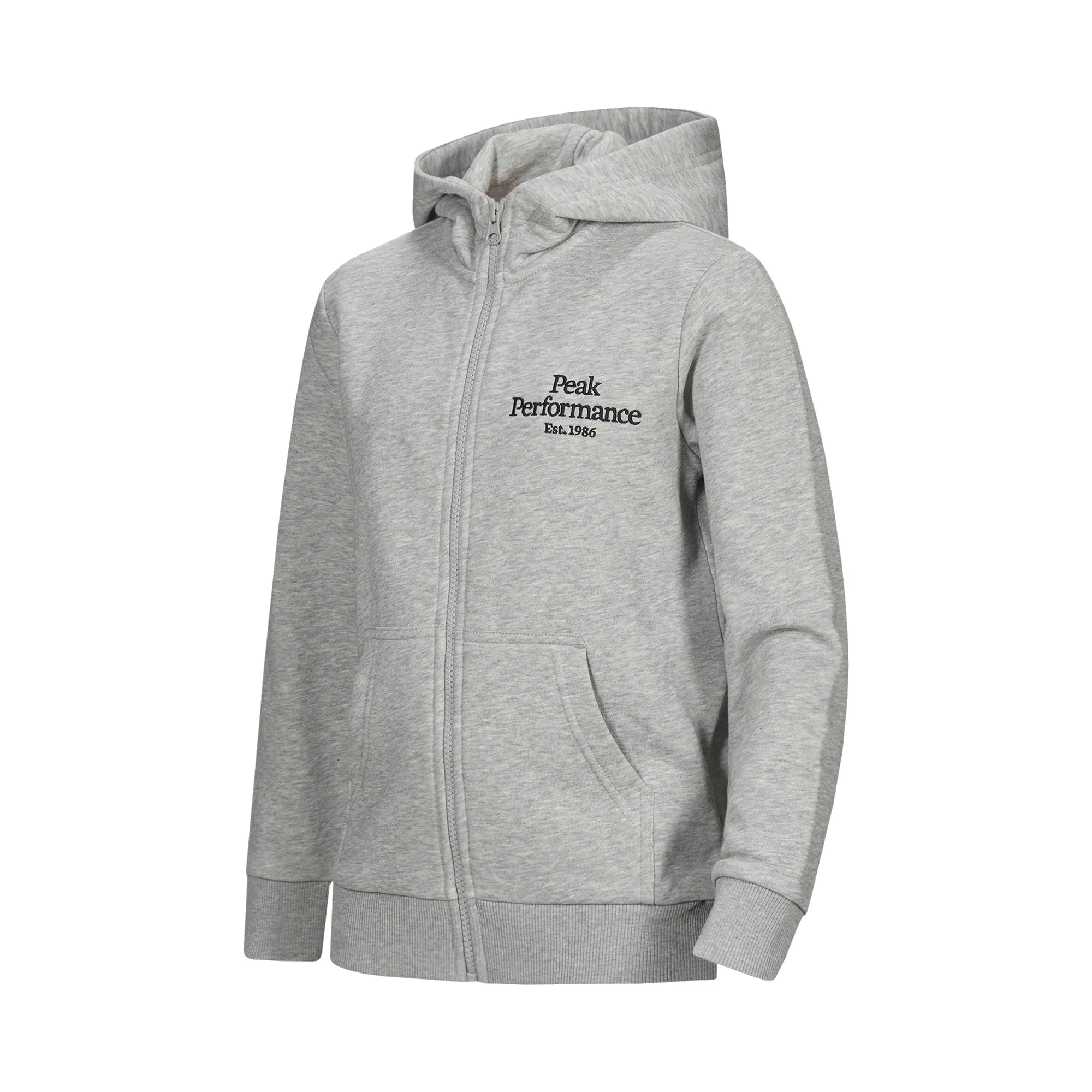 Peak Performance Junior Original Zip Hood (Spring 2021) Med Grey Melange | Buy Peak Performance Junior Original Zip Hood (Spring