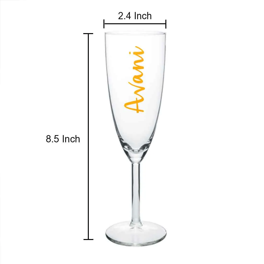 Personalized Flute Glasses for Champagne Prosecco Mimosa - Add Your Name