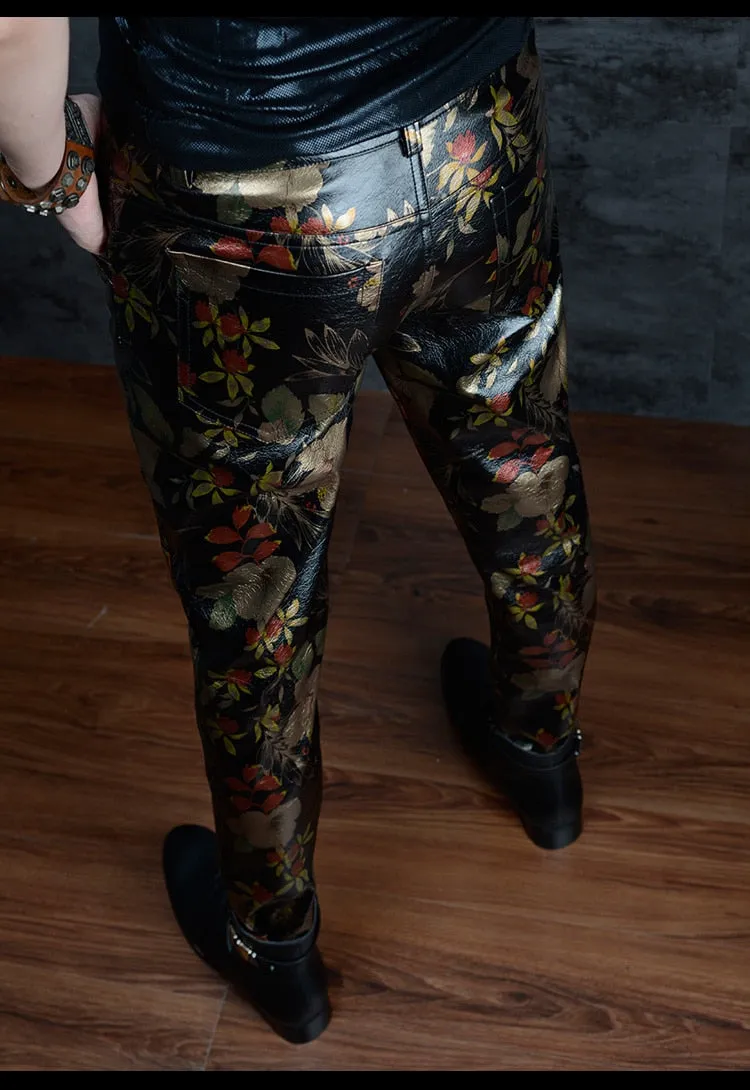 Personalized Printed Korean Style Men's Slim-fit Pants Nightclub Hip Hop Camouflage Trousers