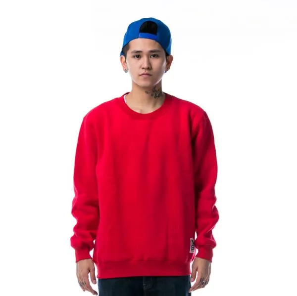 Plain Solid Colored Crewneck Sweater for Men - Cotton