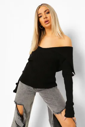 Premium Rib Off The Shoulder Sweater