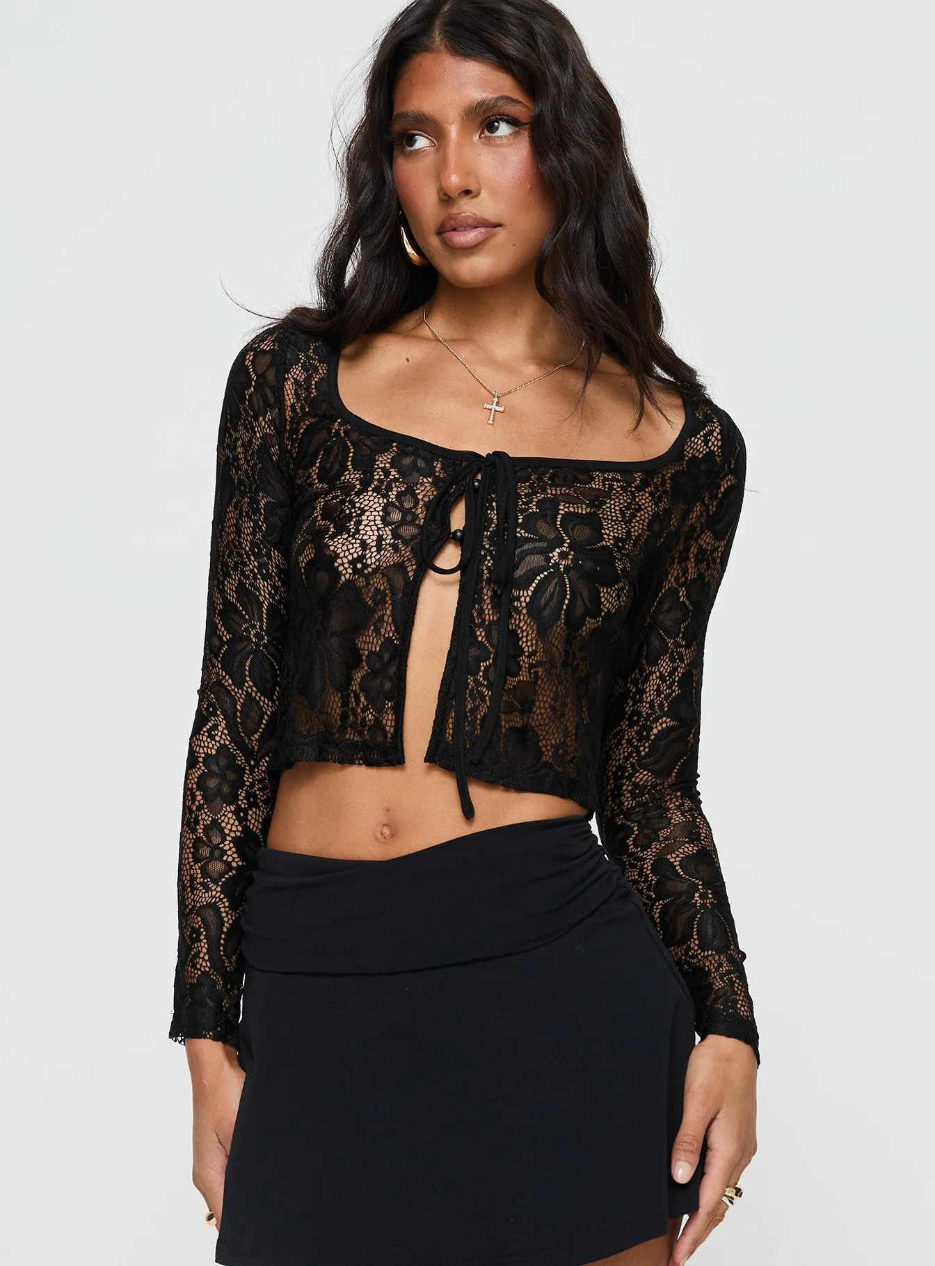 Ramina Long Sleeve Top Black