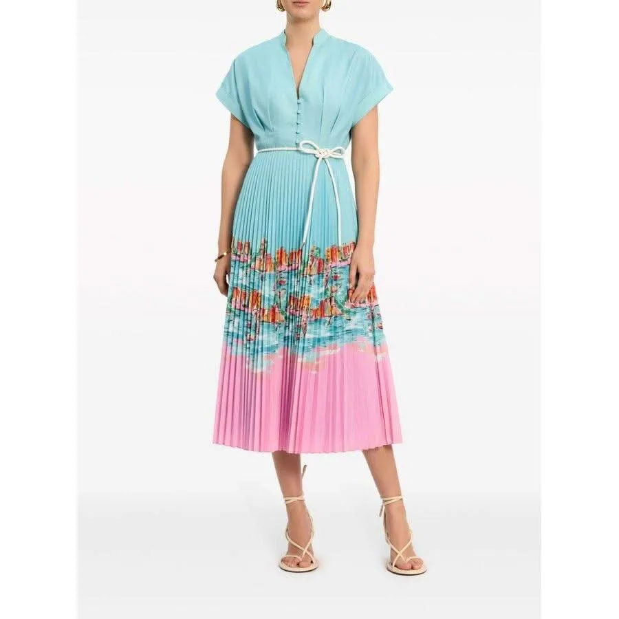 Rebecca Vallance Gia Pleated Midi Dress Cinque Terre Midi Dress