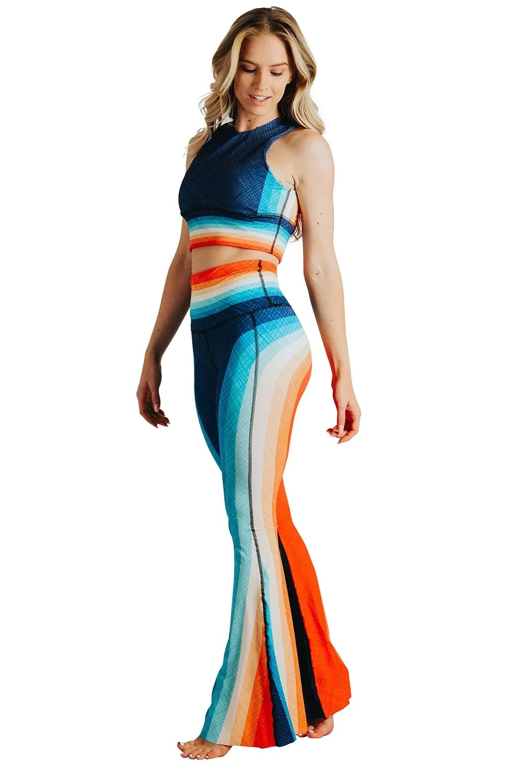 Retro Rainbow Printed Bell Bottoms