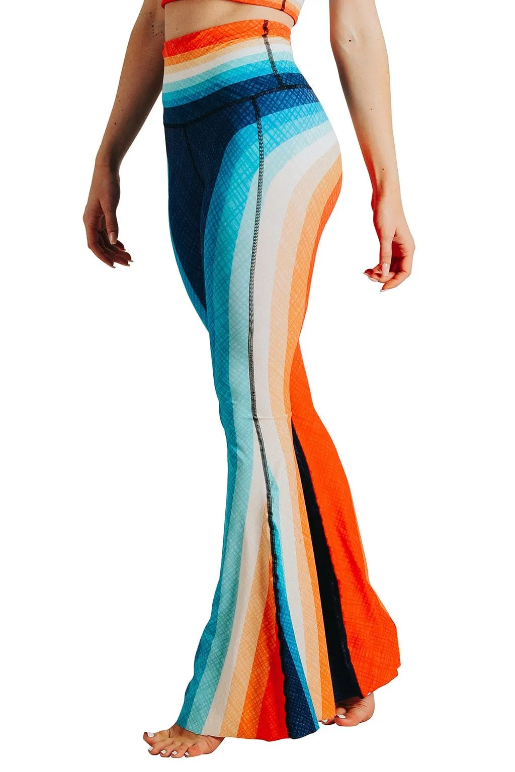 Retro Rainbow Printed Bell Bottoms