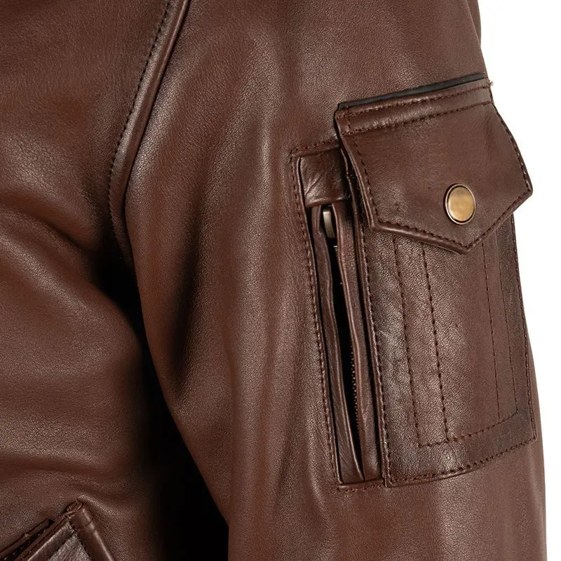 Richa Spitfire Brown Leather Aviator Jacket