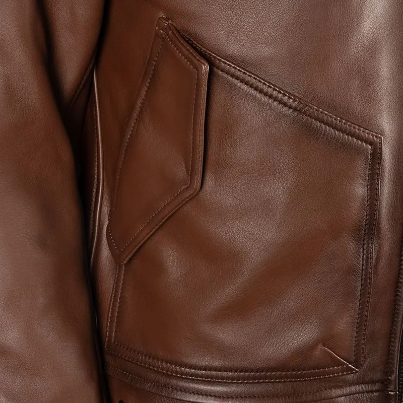 Richa Spitfire Brown Leather Aviator Jacket