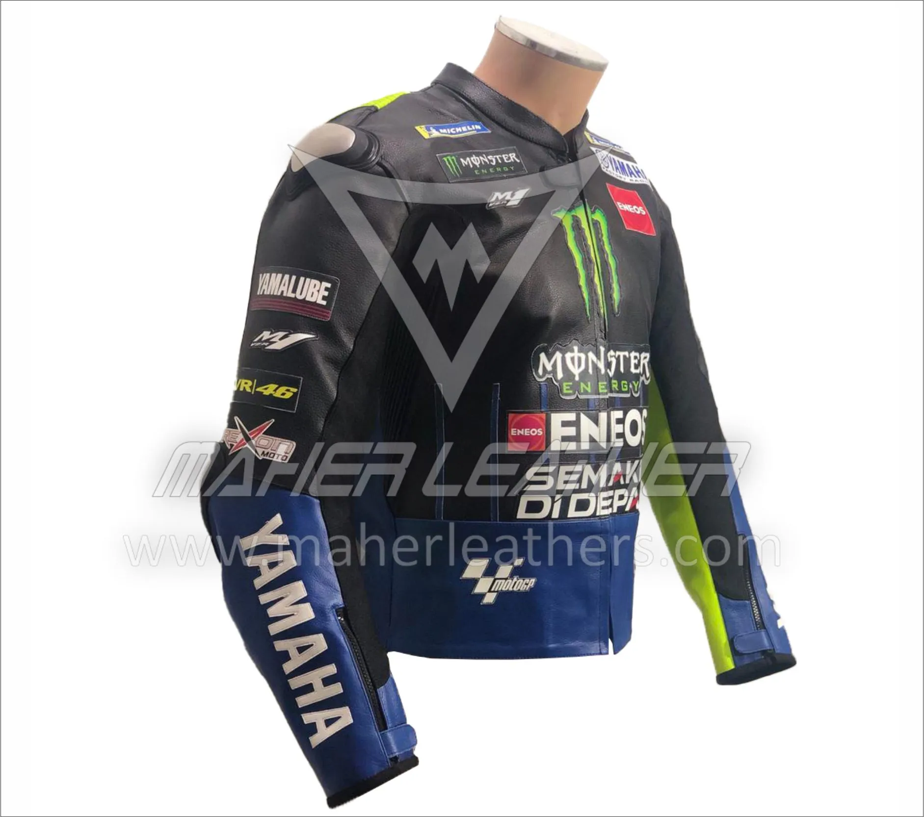 Rossi Monster energy yamaha leather motorcycle jacket