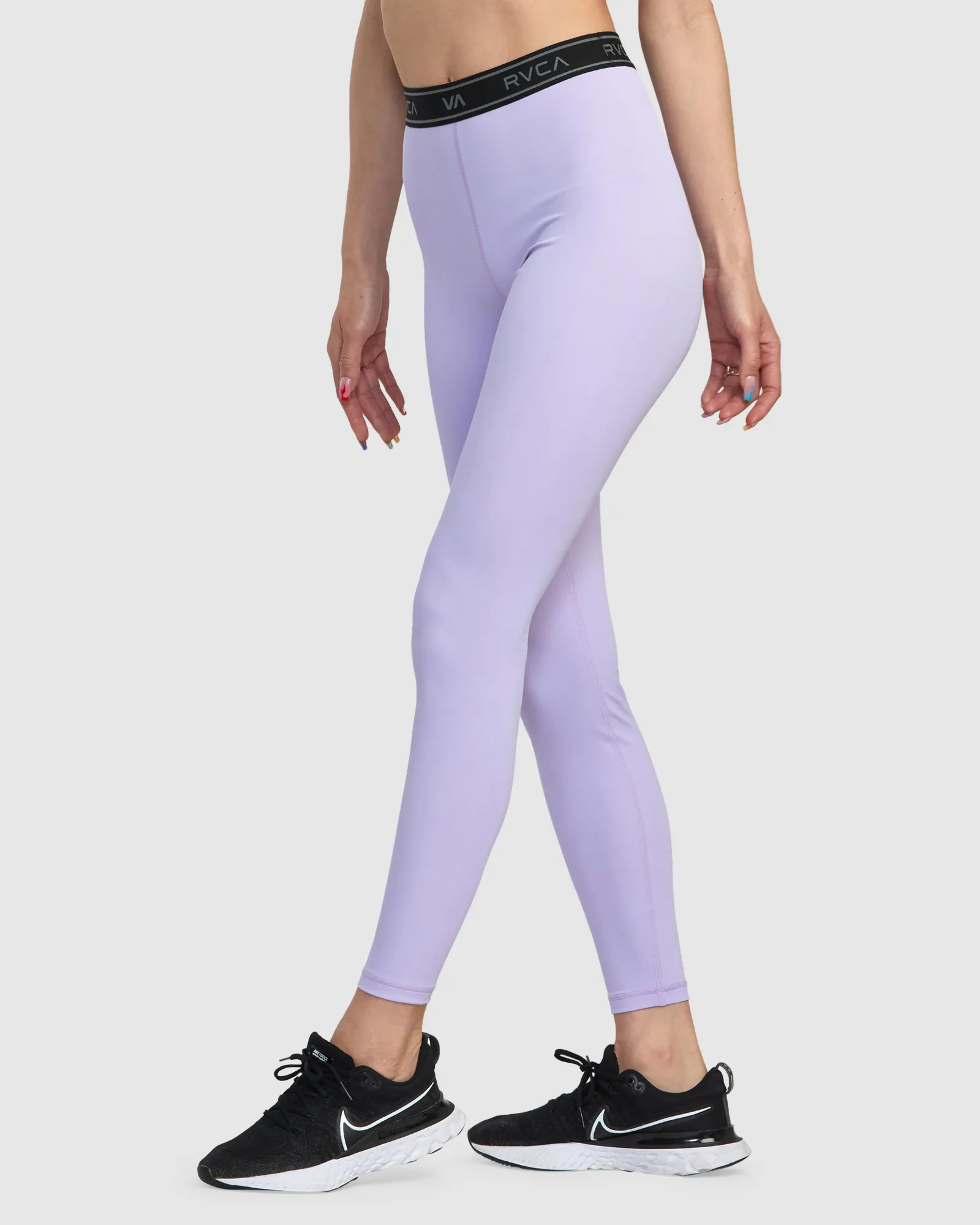 Rvca Base Workout Leggings - Lavender | SurfStitch