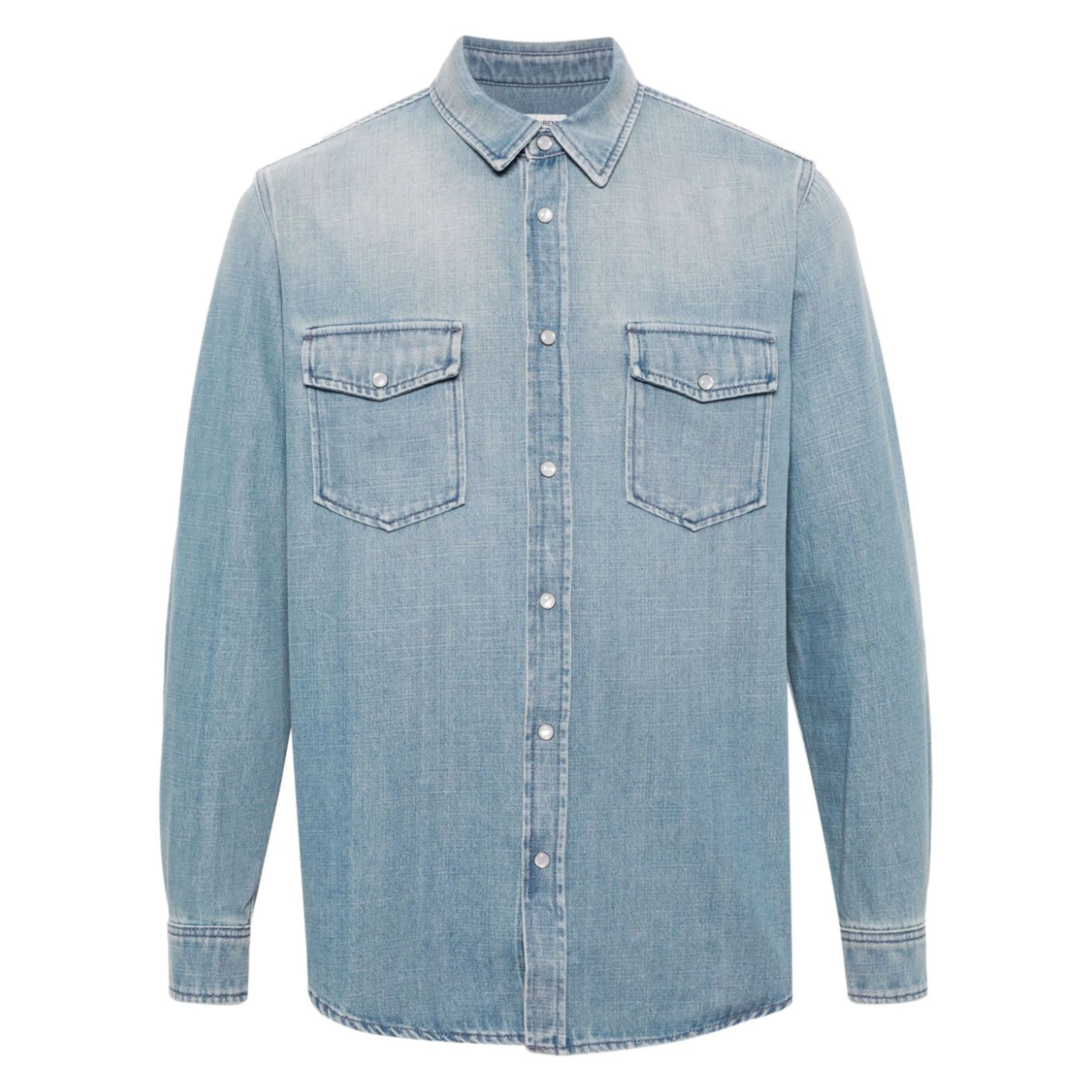 Saint Laurent  |Denim Street Style Long Sleeves Plain Cotton Luxury Shirts