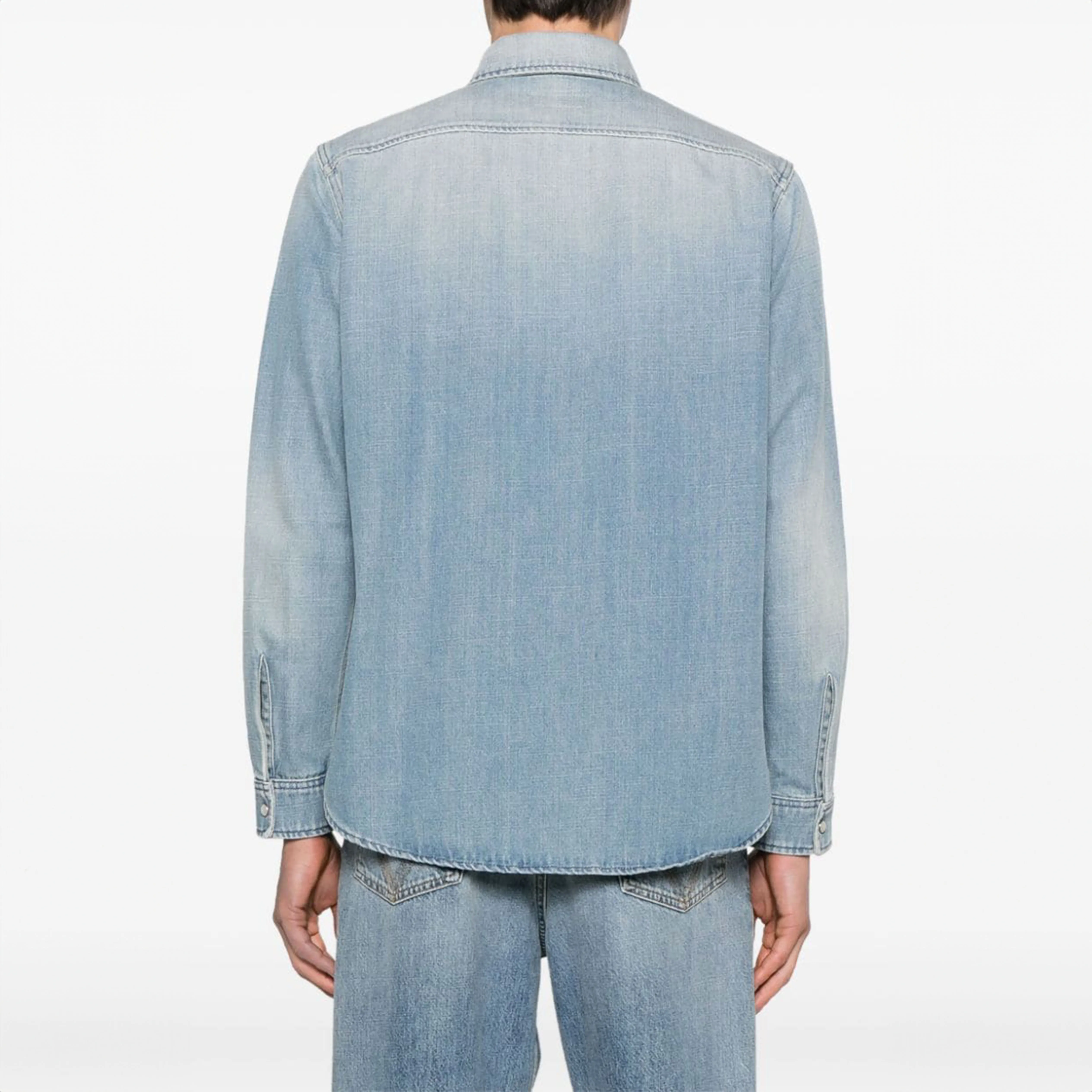 Saint Laurent  |Denim Street Style Long Sleeves Plain Cotton Luxury Shirts