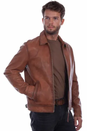 Scully Mens Bomber Zip Cognac Leather Leather Jacket